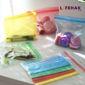ถุงซิปล็อค 4 สี Lifehak ดับเบิ้ลคลิ๊ก 2 ชั้น ถุงซิปล็อคสีสันช่วยจัดระเบียบ แยกของเป็นสัดส่วน