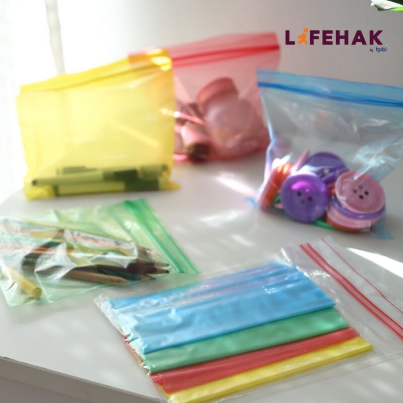 ถุงซิปล็อค 4 สี Lifehak ดับเบิ้ลคลิ๊ก 2 ชั้น ถุงซิปล็อคสีสันช่วยจัดระเบียบ แยกของเป็นสัดส่วน