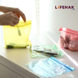 ถุงซิปล็อค 4 สี Lifehak ดับเบิ้ลคลิ๊ก 2 ชั้น ถุงซิปล็อคสีสันช่วยจัดระเบียบ แยกของเป็นสัดส่วน