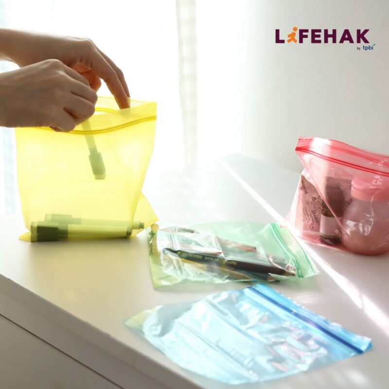 ถุงซิปล็อค 4 สี Lifehak ดับเบิ้ลคลิ๊ก 2 ชั้น ถุงซิปล็อคสีสันช่วยจัดระเบียบ แยกของเป็นสัดส่วน
