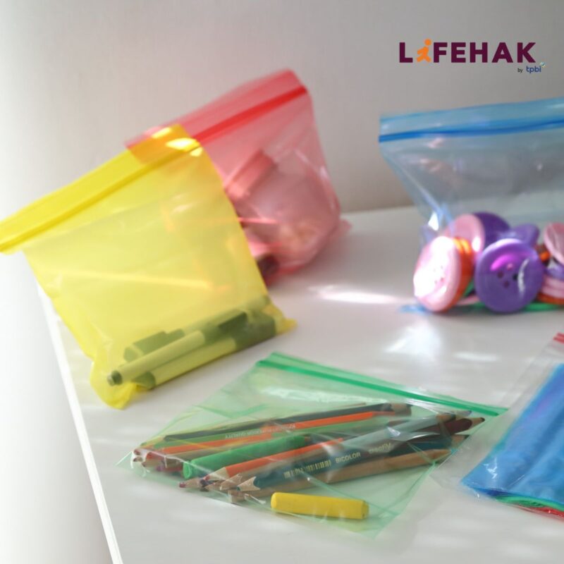 ถุงซิปล็อค 4 สี Lifehak ดับเบิ้ลคลิ๊ก 2 ชั้น ถุงซิปล็อคสีสันช่วยจัดระเบียบ แยกของเป็นสัดส่วน